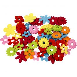 Bloemen van vilt, afm 35x45 mm, dikte 1,2 mm, 135 stuk/ 1 doos [HOB-45071]