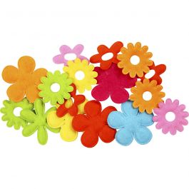 Bloemen van vilt, afm 35x45 mm, dikte 1,2 mm, 16 stuk/ 1 doos [HOB-450731]
