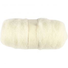 Gekaarde Wol, wit, 100 gr/ 1 bol [HOB-451010]