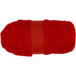 Gekaarde Wol, rood, 100 gr/ 1 bol [HOB-451760]