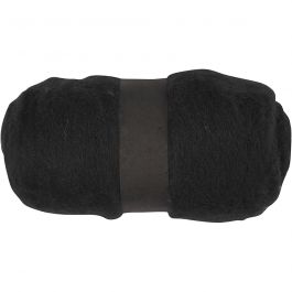 Gekaarde Wol, zwart, 100 gr/ 1 bol [HOB-451840]