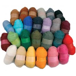 Gekaarde Wol, diverse kleuren, 26x25 gr/ 1 doos [HOB-45199]