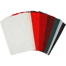 Hobbyvilt, vel 20x30 cm, dikte 1,5 mm, 180-200 gr, diverse kleuren, 24 div vellen/ 1 doos [HOB-45296]