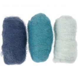 Gekaarde Wol, blauw harmonie, 3x10 gr/ 1 doos [HOB-45335]