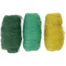 Gekaarde Wol, groen/turquoise harmonie, 3x10 gr/ 1 doos [HOB-45336]