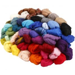 Merino Wol, dikte 21 my, Inhoud kan variëren , diverse kleuren, 20x20 gr/ 1 doos [HOB-45485]