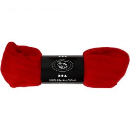 Merino Wol, dikte 21 my, kerstrood, 100 gr/ 1 doos [HOB-46019]