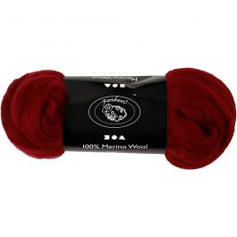 Merino Wol, dikte 21 my, donkerrood, 100 gr/ 1 doos [HOB-46085]