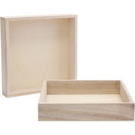Cadres en bois avec rebord, dim. 16,2x16,2x3cm, 10 pièces/ 1 Pq. [HOB-668216]