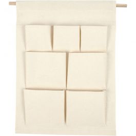 Hangende organiser, H: 46 cm, B: 34 cm, licht naturel, 1 stuk [HOB-49737]