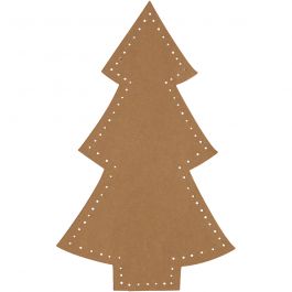Sapin de Noël, H : 18 cm, L : 11 cm, 350 gr, naturel, 4 pièces/ 1 Pq. [HOB-498770]