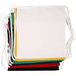Sac à cordons, dim. 37x41cm, 135 gr, ass. de couleurs, 6 pièces/ 1 Pq. [HOB-498810]