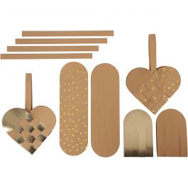 Faux Leather Papier Harten, dikte 0,55 mm, goud, 1 set [HOB-498831]