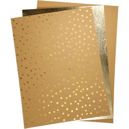 Faux Leather Papier, vel 21x27,5+21x28,5+21x29,5 cm, dikte 0,55 mm, unikleurig,met folie,bedrukt, 3 vel/ 1 doos [HOB-498833]