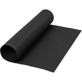 Faux Leather Papier, B: 50 cm, unikleurig, 350 gr, zwart, 1 m/ 1 rol [HOB-498944]