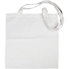 Tas met lang hengsel, afm 38x42 cm, 130 gr, wit, 10 stuk/ 1 doos [HOB-499001]