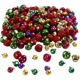 Grelots, d 10+14 mm, couleurs métalliques, 320 ass./ 1 Pq. [HOB-50021]