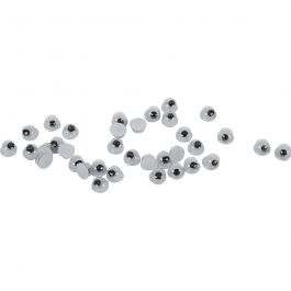 Yeux Mobiles, Non autocollants, d 4 mm, 1000 pièce/ 1 Pq. [HOB-501041]