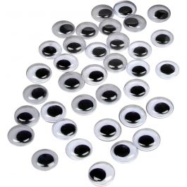 Yeux Mobiles, Non autocollants, d 10 mm, 1000 pièces/ 1 Pq. [HOB-501101]