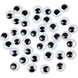 Yeux Mobiles, Non autocollants, d 20 mm, 500 pièces/ 1 Pq. [HOB-501201]