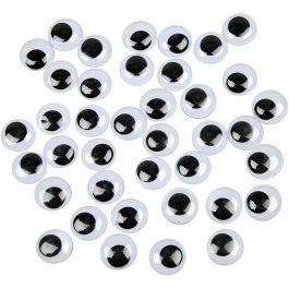 Yeux Mobiles, Non autocollants, d 20 mm, 16 pièces/ 1 Pq. [HOB-501202]