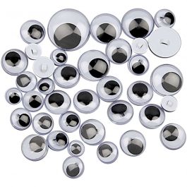 Yeux Loucheurs, coudre, pour couture, d 8-20 mm, 250 ass./ 1 Pq. [HOB-50140]