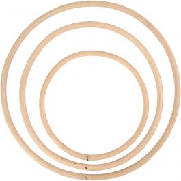 Anneau en bambou, d 15,3+20,3+25,5 cm, 3 pièces/ 1 set [HOB-50238]