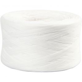 Fil de Raphia, L : 7-8 mm, blanc, 100 m/ 1 rouleau [HOB-503291]