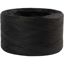 Fil de Raphia, L : 7-8 mm, noir, 100 m/ 1 rouleau [HOB-503292]