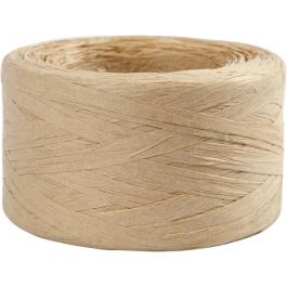 Fil de Raphia, L : 7-8 mm, sable, 100 m/ 1 rouleau [HOB-503293]