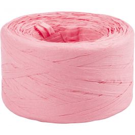 Fil de Raphia, L : 7-8 mm, rose clair, 100 m/ 1 rouleau [HOB-503296]