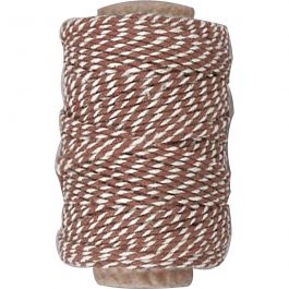Katoenkoord, dikte 1,1 mm, bruin/wit, 50 m/ 1 rol [HOB-50347]