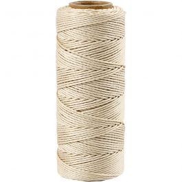 Bamboekoord, dikte 1 mm, off-white, 65 m/ 1 rol [HOB-503482]