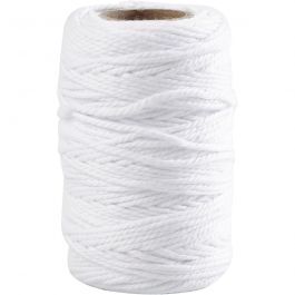 Katoenkoord, dikte 1,1 mm, wit, 50 m/ 1 rol [HOB-503791]
