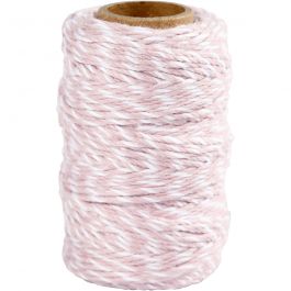 Katoenkoord, dikte 1,1 mm, wit/lichtrood, 50 m/ 1 rol [HOB-503792]