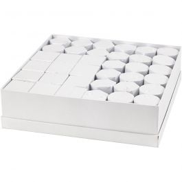 Dozen, H: 7+9 cm, afm 4,5+6 cm, wit, 36 set/ 1 doos [HOB-50432]