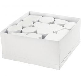 Dozen in displaybox, H: 5 cm, d 10-12 cm, wit, 27 stuk/ 1 doos [HOB-50439]