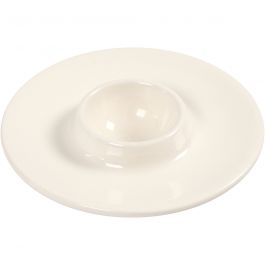 Eierdop, wit, d 9,8 cm, gatgrootte 3,9 cm, 4 stuk/ 1 karton [HOB-505490]