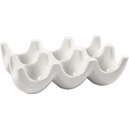 Eieren, H: 4,8 cm, L: 15,2 cm, B: 10 cm, wit, 1 stuk [HOB-50581]