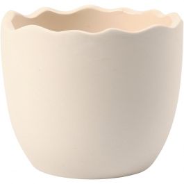 Coquille d'oeuf, H: 6,3cm, d 7,5cm, blanc, 24 pièces/ 1 Pq. [HOB-50647]