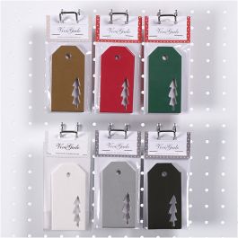 Cadeaulabels, kerstboom, afm 5x10 cm, 300 gr, 6x10 doos/ 1 doos [HOB-50982]