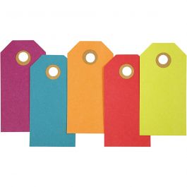 Cadeaulabels, diverse kleuren, afm 4x8 cm, 250 gr, 20 stuk/ 1 doos [HOB-510070]