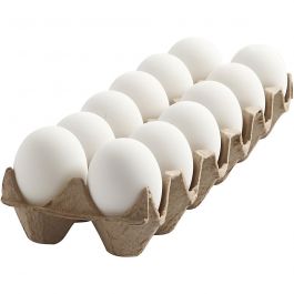 Oeuf en Plastique, H: 6cm, blanc, 12 pièces/ 1 Pq. [HOB-51024]