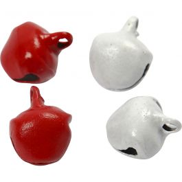 Grelots, d 8 mm, rouge/blanc, 50 pièces/ 1 Pq. [HOB-510280]