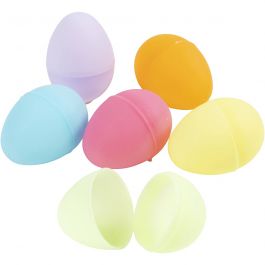 Eieren, H: 4,5 cm, d 3 cm, pastelkleuren, 24 stuk/ 1 doos [HOB-51034]