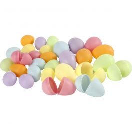 Eieren, H: 4,5+6 cm, d 3+4 cm, pastelkleuren, 720 stuk/ 1 doos [HOB-51035]
