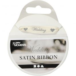 Satijnlint, B: 10 mm, off-white, 8 m/ 1 rol [HOB-513671]