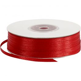 Satijnlint, B: 3 mm, rood, 100 m/ 1 rol [HOB-51370]