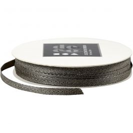 Ruban décoratif, L : 5 mm, argent, 20 m/ 1 rouleau [HOB-51426]