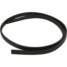 Band van Imitatie Leer, B: 10 mm, dikte 3 mm, zwart, 1 m/ 1 doos [HOB-51493]